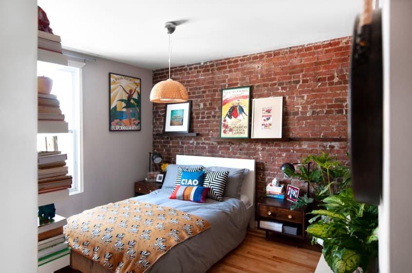 Exposed Brick Colorful Wall Paint Decor Ideas | Apartment Therapy